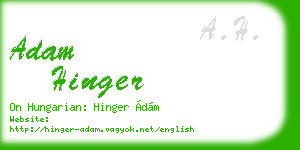 adam hinger business card